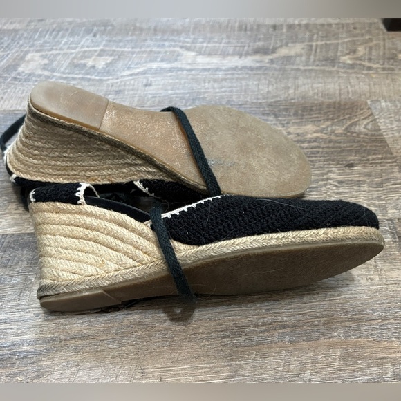 Via Spiga Black Crochet Espadrille Wedges - Picture 4 of 4